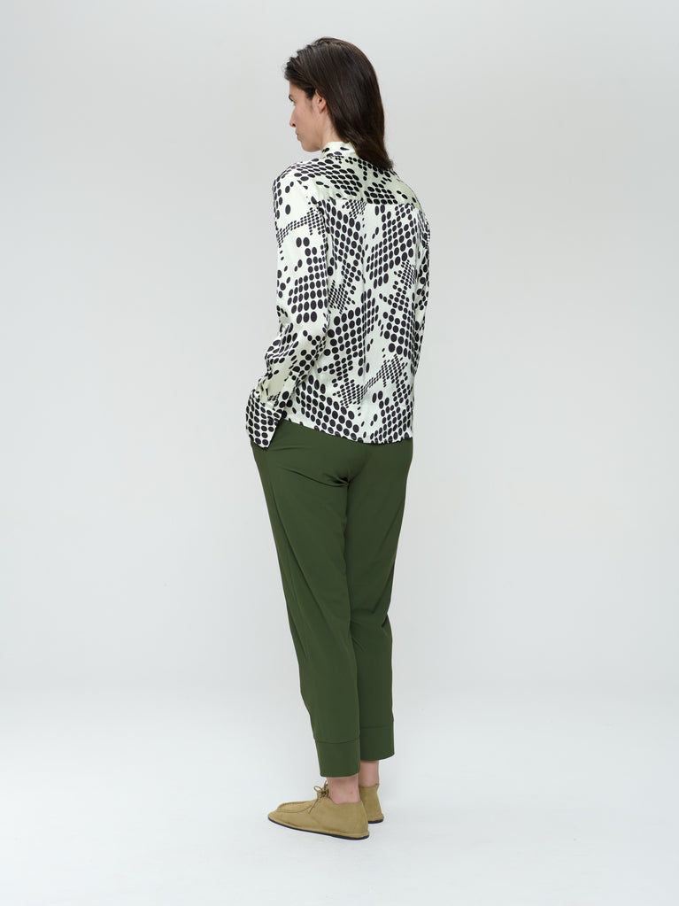 Jane Lushka Anija Printed Strech Viscose Blouse White