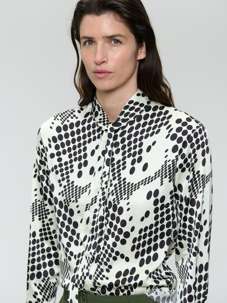 Jane Lushka Anija Printed Strech Viscose Blouse White