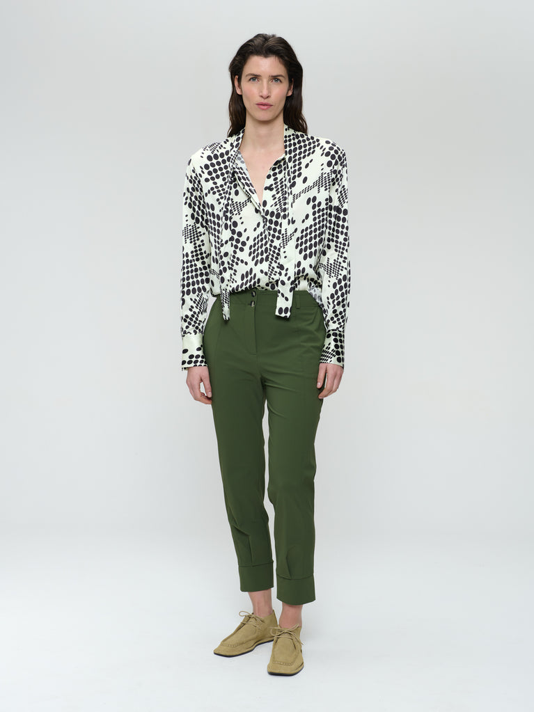 jane lushka Anija printed strech viscose blouse White