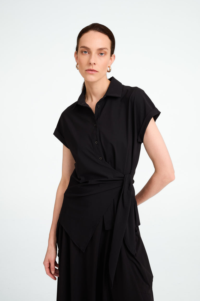 Jane Lushka Aston Strech Technical Jersey Blouse Black