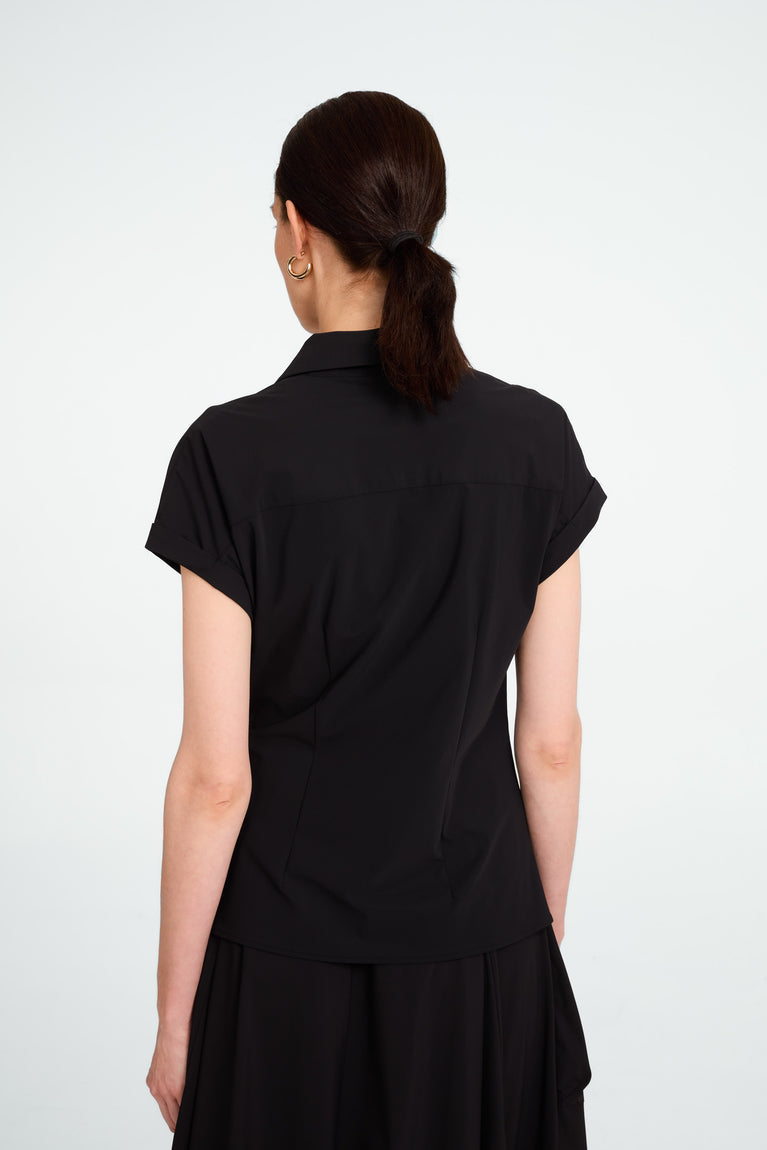 Jane Lushka Aston Strech Technical Jersey Blouse Black