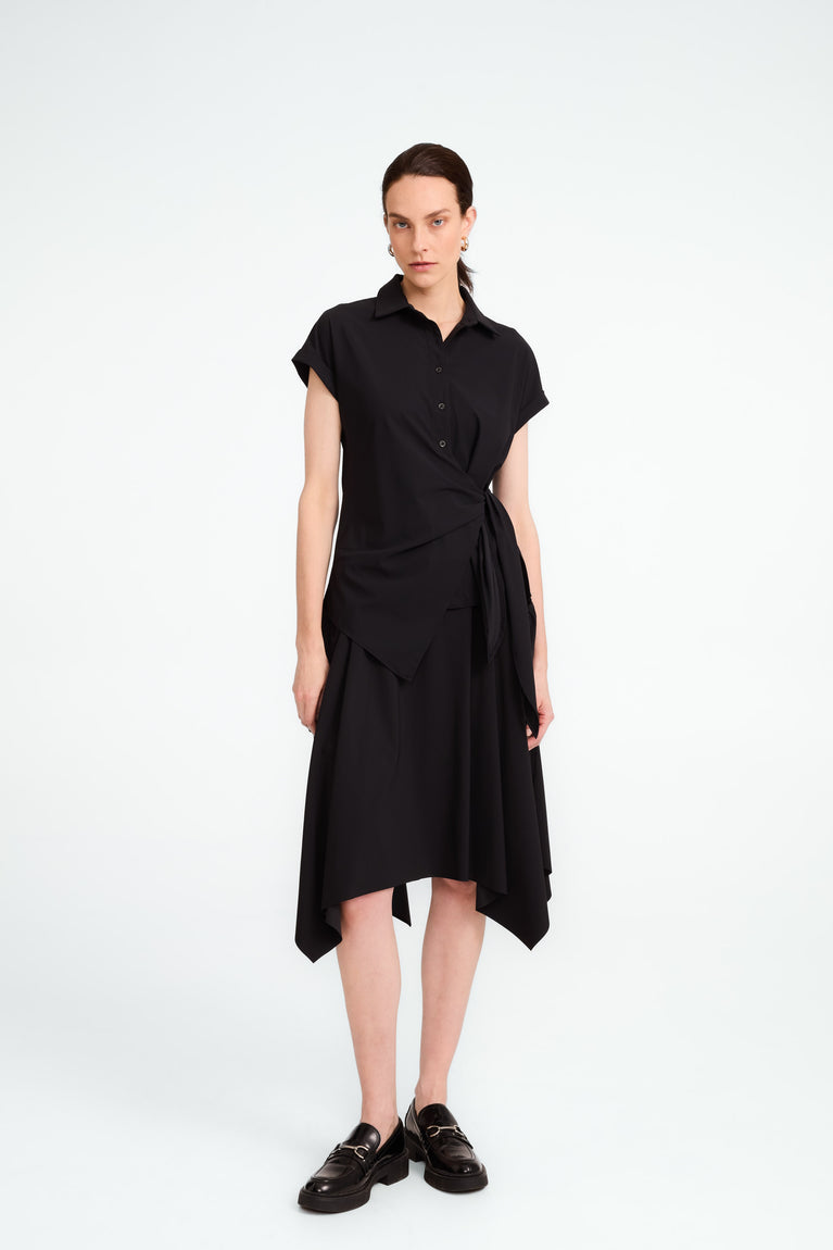 jane lushka Aston strech technical jersey blouse Black