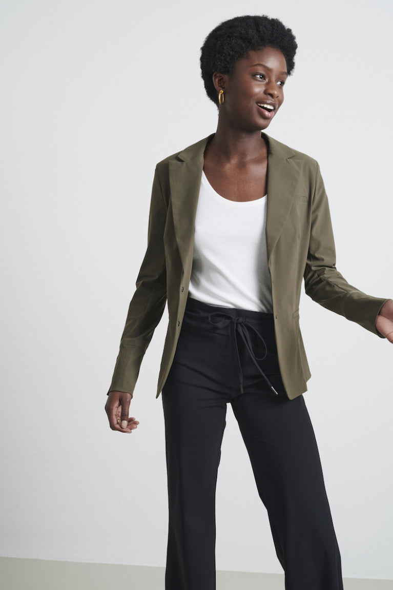 Jane Lushka Blazer Roma Easy Wear Technical Jersey Army