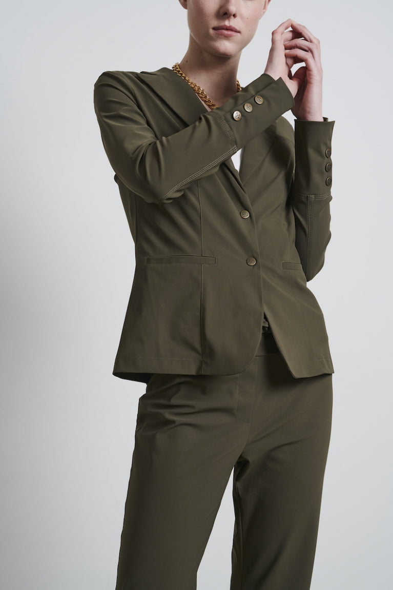 jane lushka Blazer Roma easy wear Technical Jersey Army
