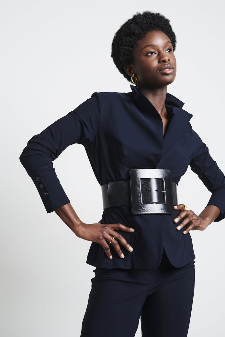 Jane Lushka Blazer Roma Easy Wear Technical Jersey Blue