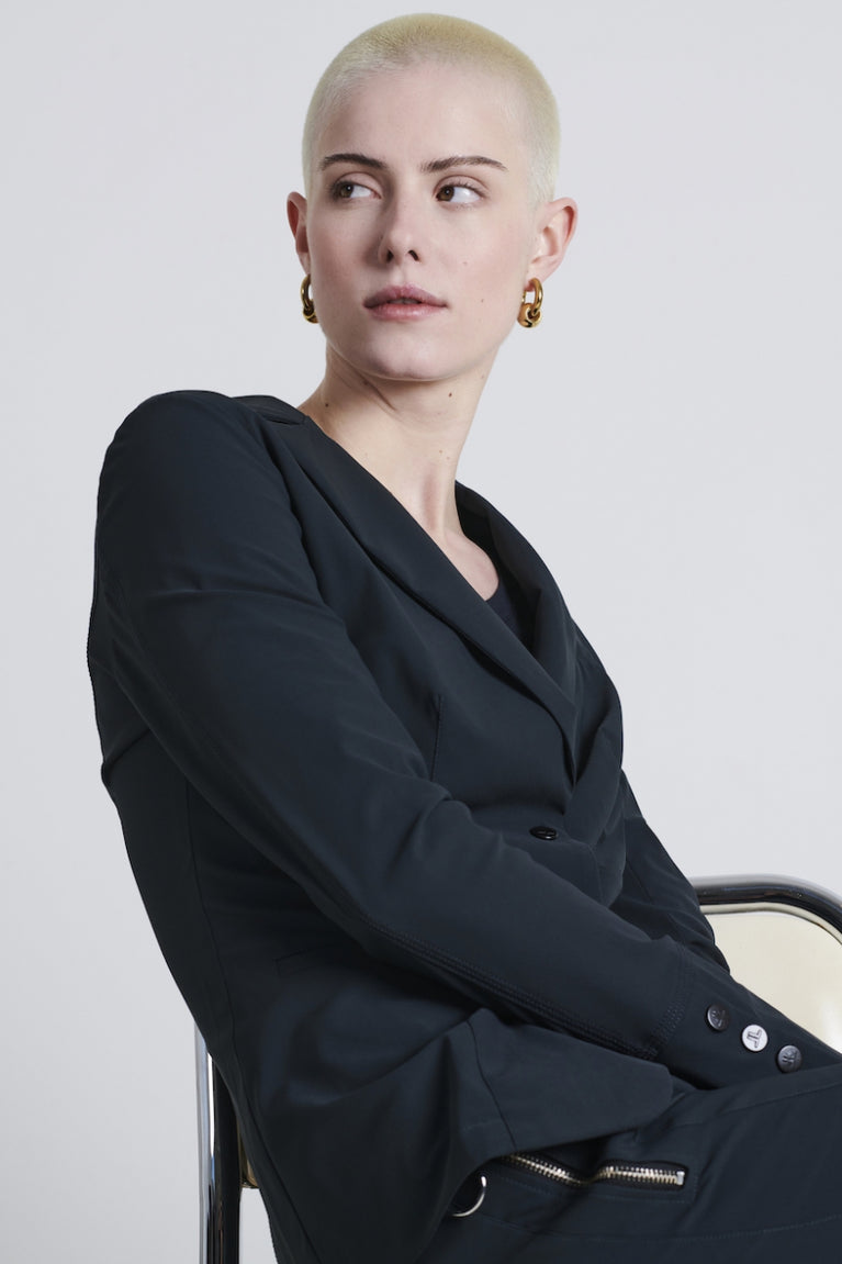 Jane Lushka Blazer Roma Easy Wear Technical Jersey Grigio Notte