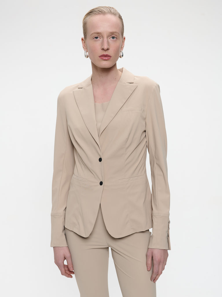 Jane Lushka Blazer Roma Easy Wear Technical Jersey Sand