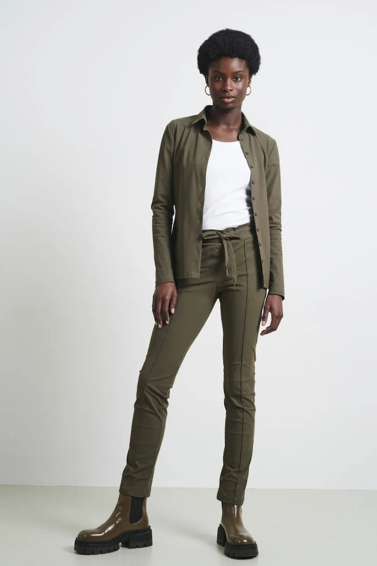 Jane Lushka Blouse Betty Easy Wear Technical Jersey Army