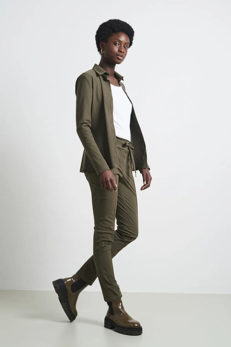 Jane Lushka Blouse Betty Easy Wear Technical Jersey Army