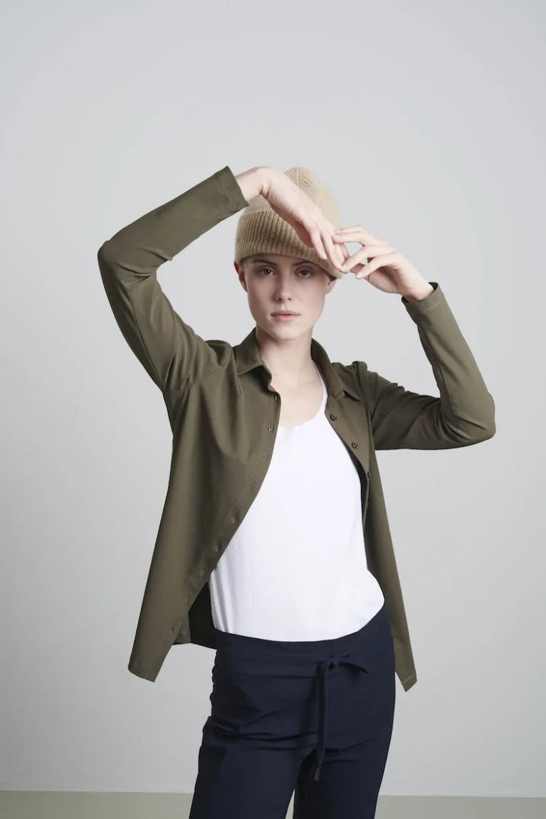 Jane Lushka Blouse Betty Easy Wear Technical Jersey Army