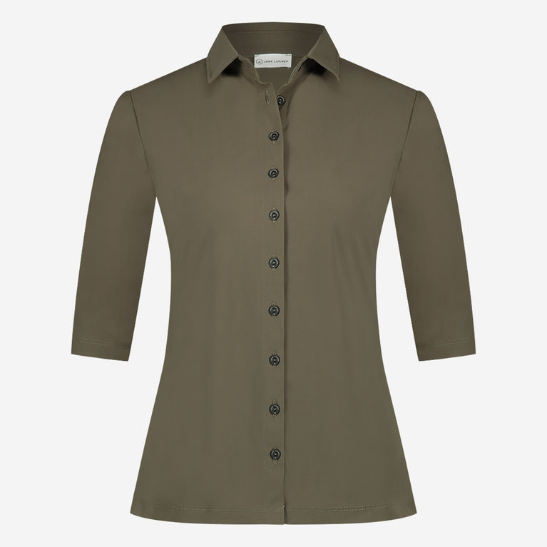 jane lushka Blouse Betty easy wear Technical Jersey Army