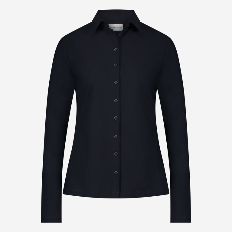 Jane Lushka Blouse Betty Easy Wear Technical Jersey Blue
