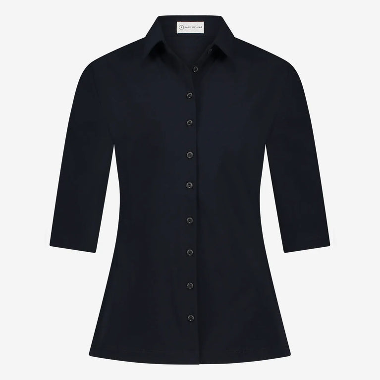 Jane Lushka Blouse Betty Easy Wear Technical Jersey Blue