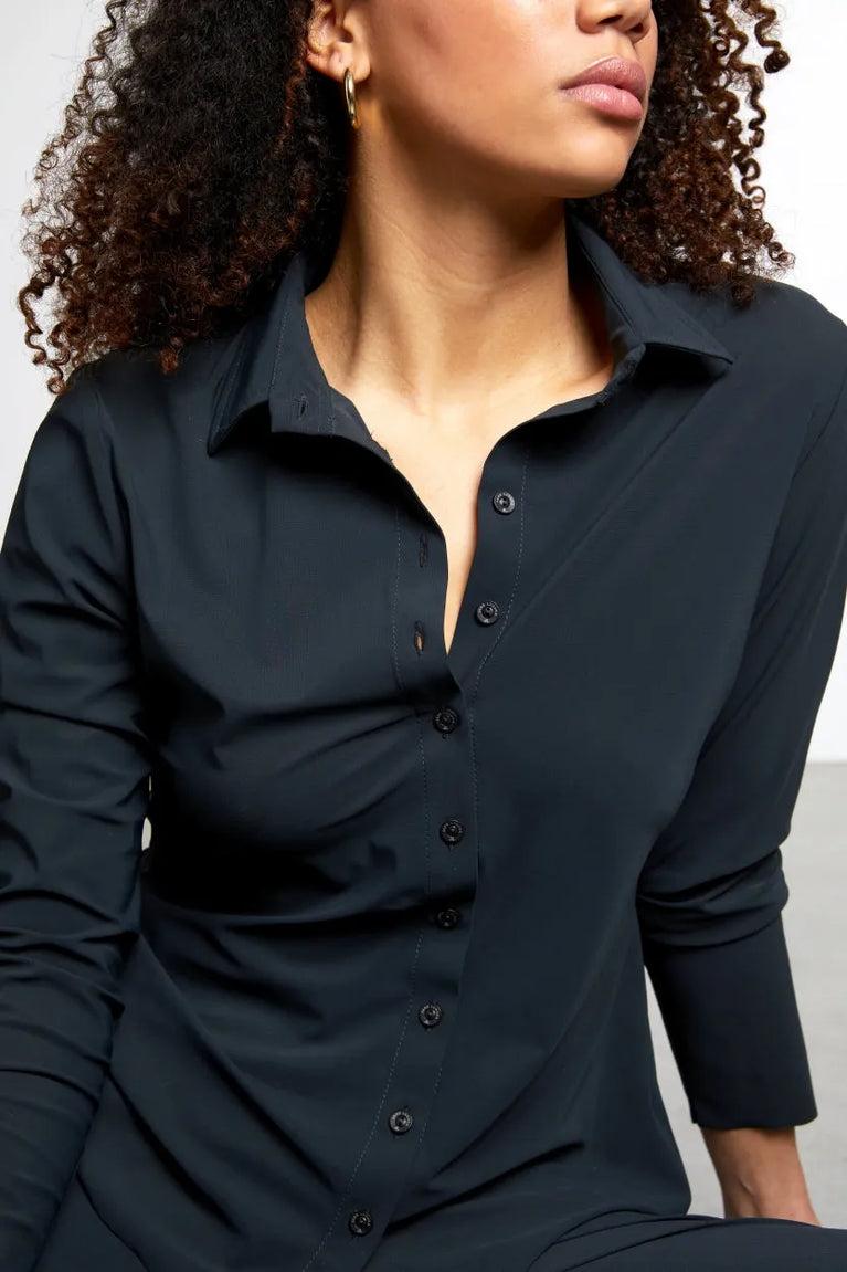 Jane Lushka Blouse Betty Easy Wear Technical Jersey Grigio Notte