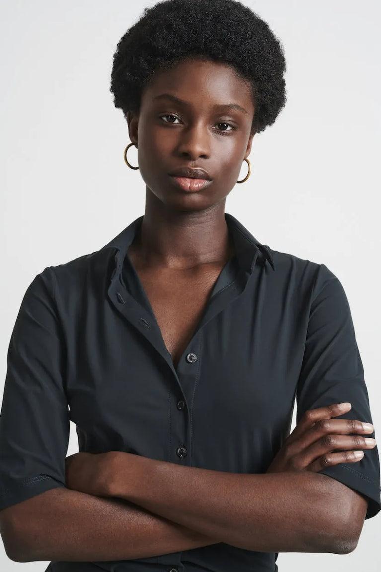 Jane Lushka Blouse Betty Easy Wear Technical Jersey Grigio Notte