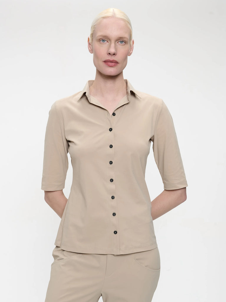 Jane Lushka Blouse Betty Easy Wear Technical Jersey Sand