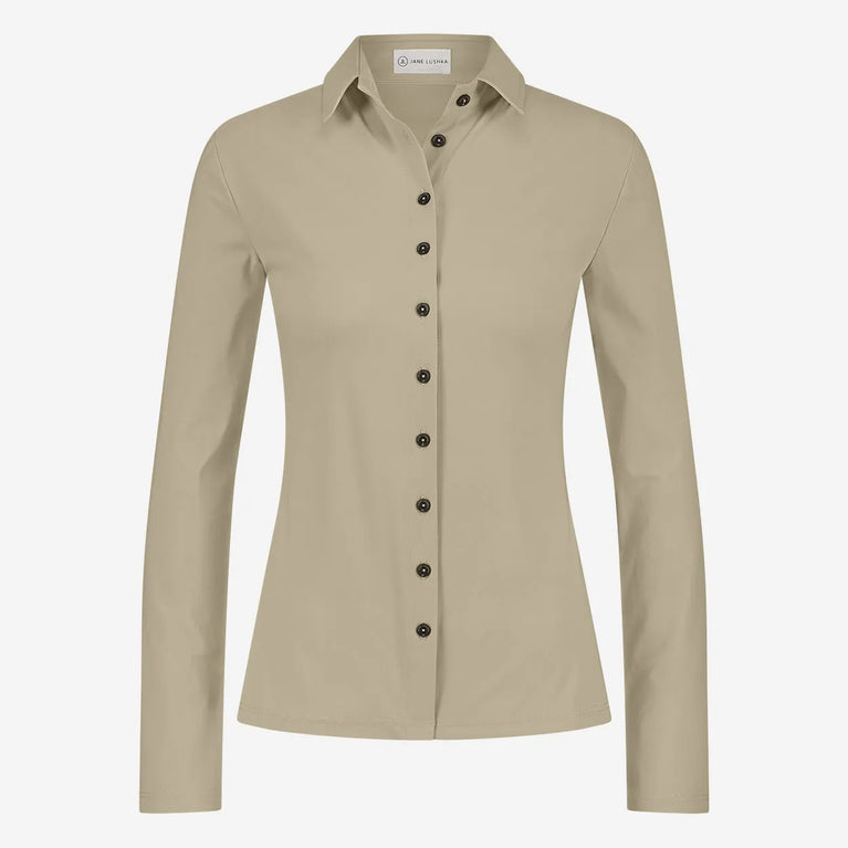 Jane Lushka Blouse Betty Easy Wear Technical Jersey Sand