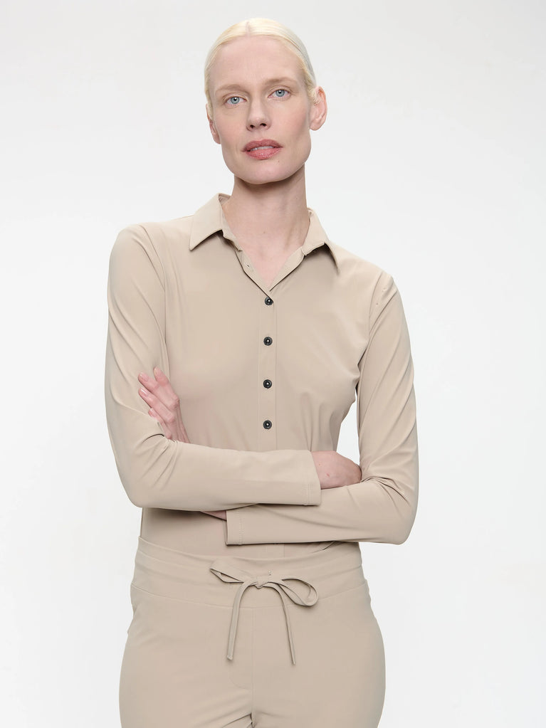 jane lushka Blouse Betty easy wear Technical Jersey Sand