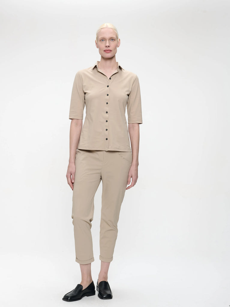 jane lushka Blouse Betty easy wear Technical Jersey Sand