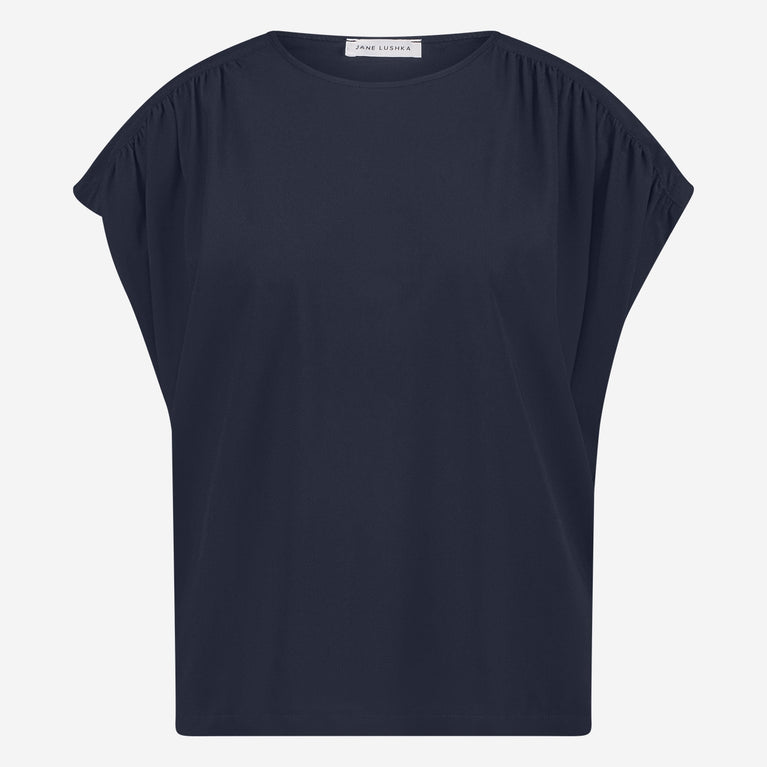 Jane Lushka Britta Structure Technical Jersey Top Blue