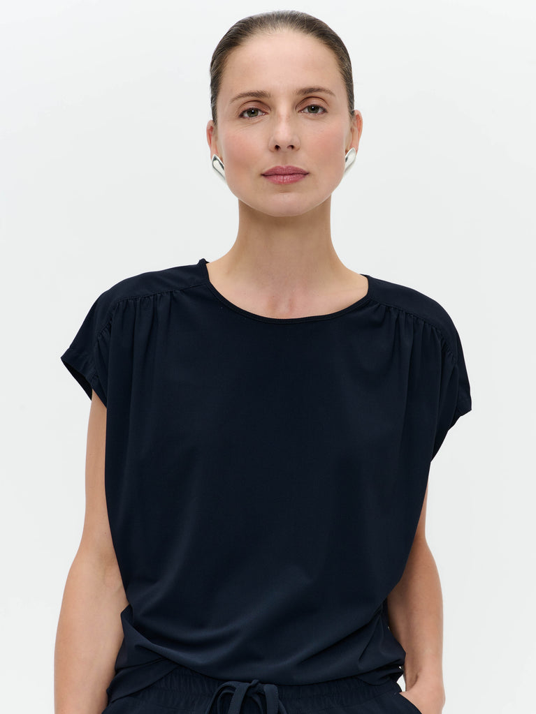 Jane Lushka Britta Structure Technical Jersey Top Blue