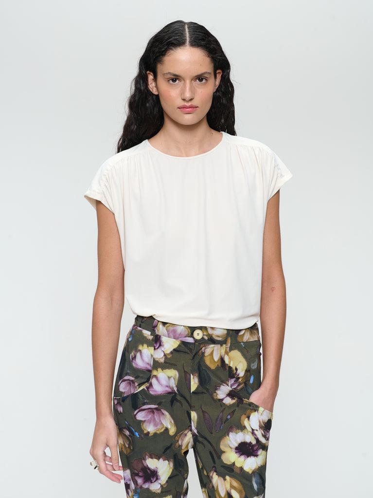 Jane Lushka Britta Structure Technical Jersey Top Light Sand