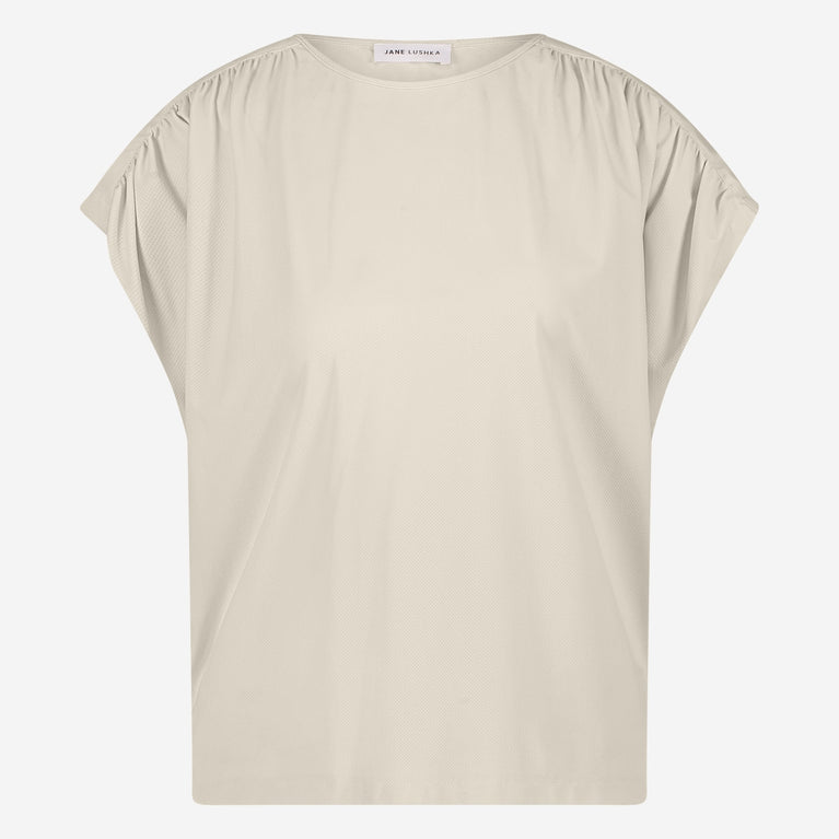 Jane Lushka Britta Structure Technical Jersey Top Light Sand