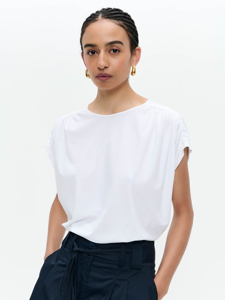 Jane Lushka Britta Structure Technical Jersey Top White