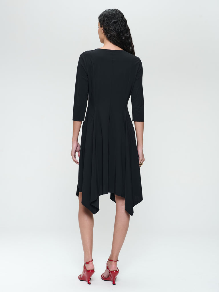 Jane Lushka Caro LS Strech Technical Jersey Dress Black