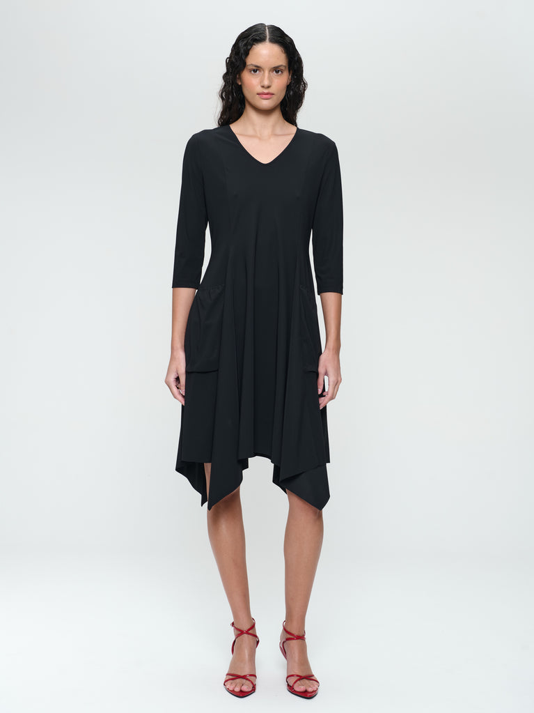 jane lushka Caro LS strech technical jersey dress Black