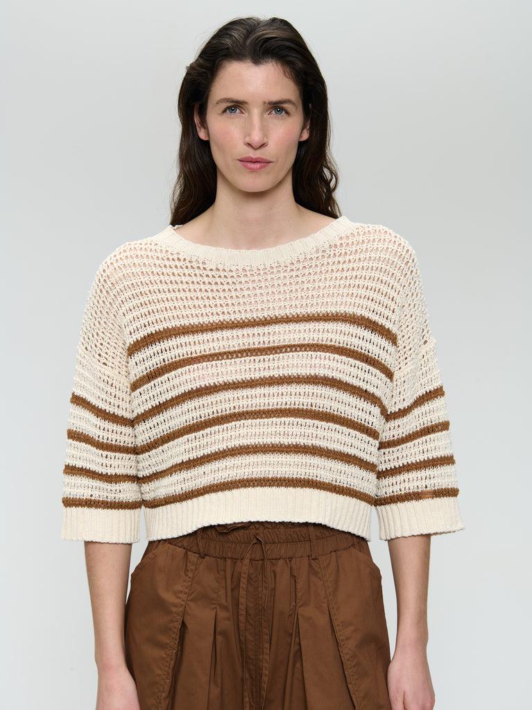 Jane Lushka Cotton Fibers Line Pullover 25018 Off White