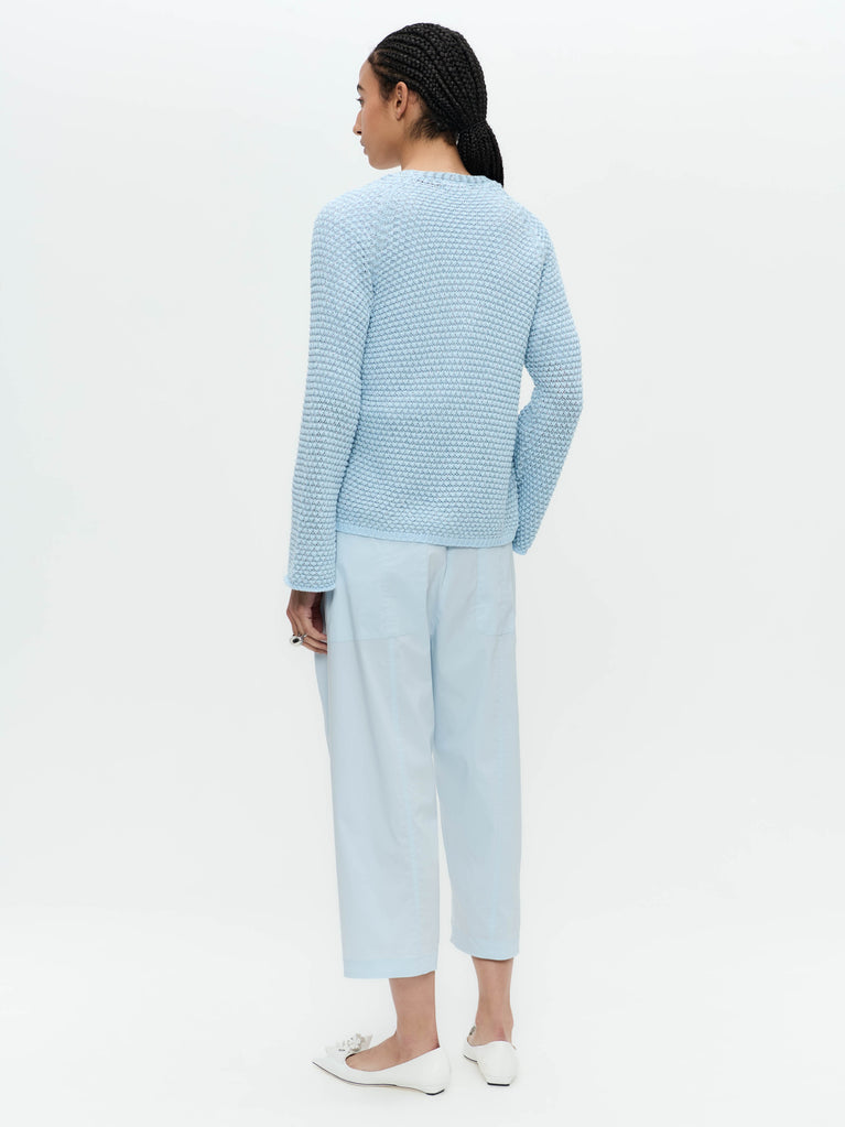 Jane Lushka Cotton Viscose Blend Cardigan 9052 Light Blue