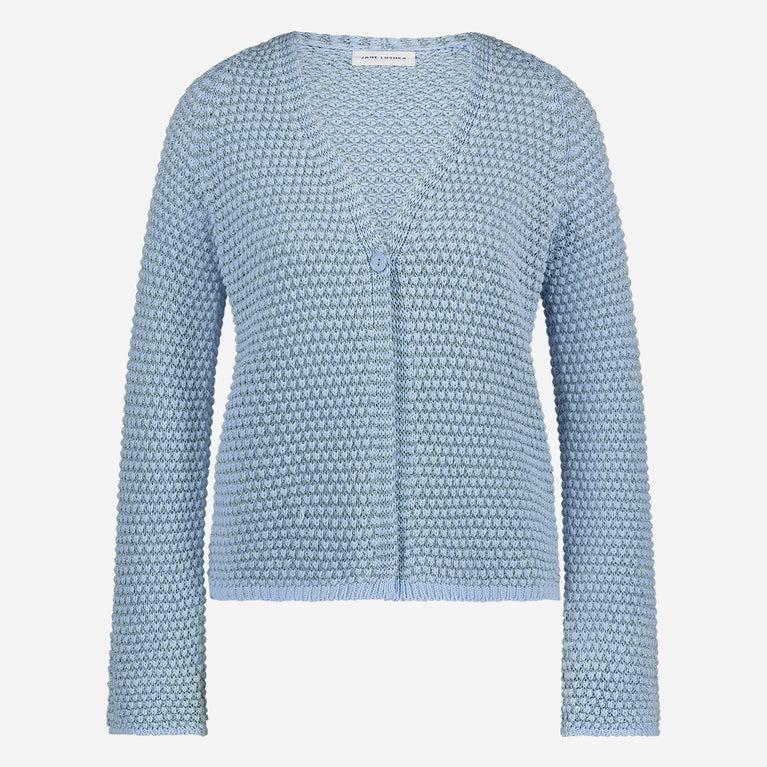 Jane Lushka Cotton Viscose Blend Cardigan 9052 Light Blue