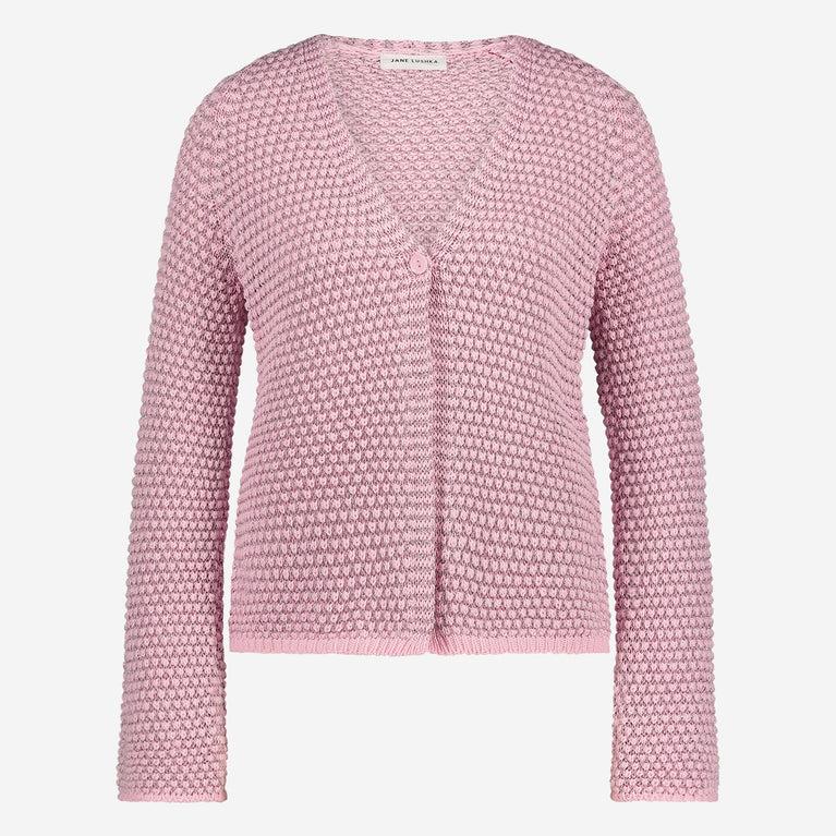 Jane Lushka Cotton Viscose Blend Cardigan 9052 Rose