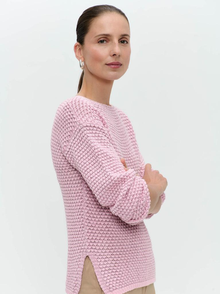Jane Lushka Cotton Viscose Blend Pullover 9050 Rose