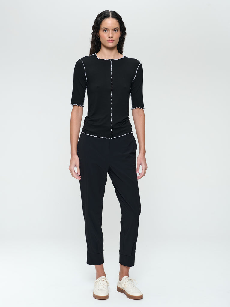 jane lushka Delia structure technical jersey pants Black