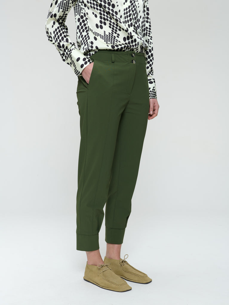 Jane Lushka Delia Structure Technical Jersey Pants Oliva Green