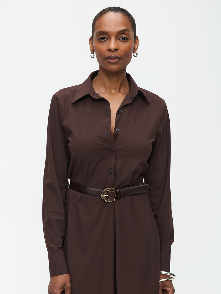 Jane Lushka Devitta Dress Technical Jersey Dark Brown