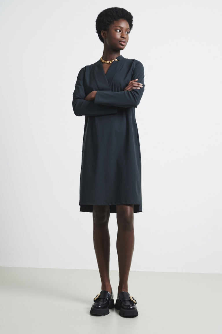 Jane Lushka Dress Kelly Technical Jersey Grigio Notte