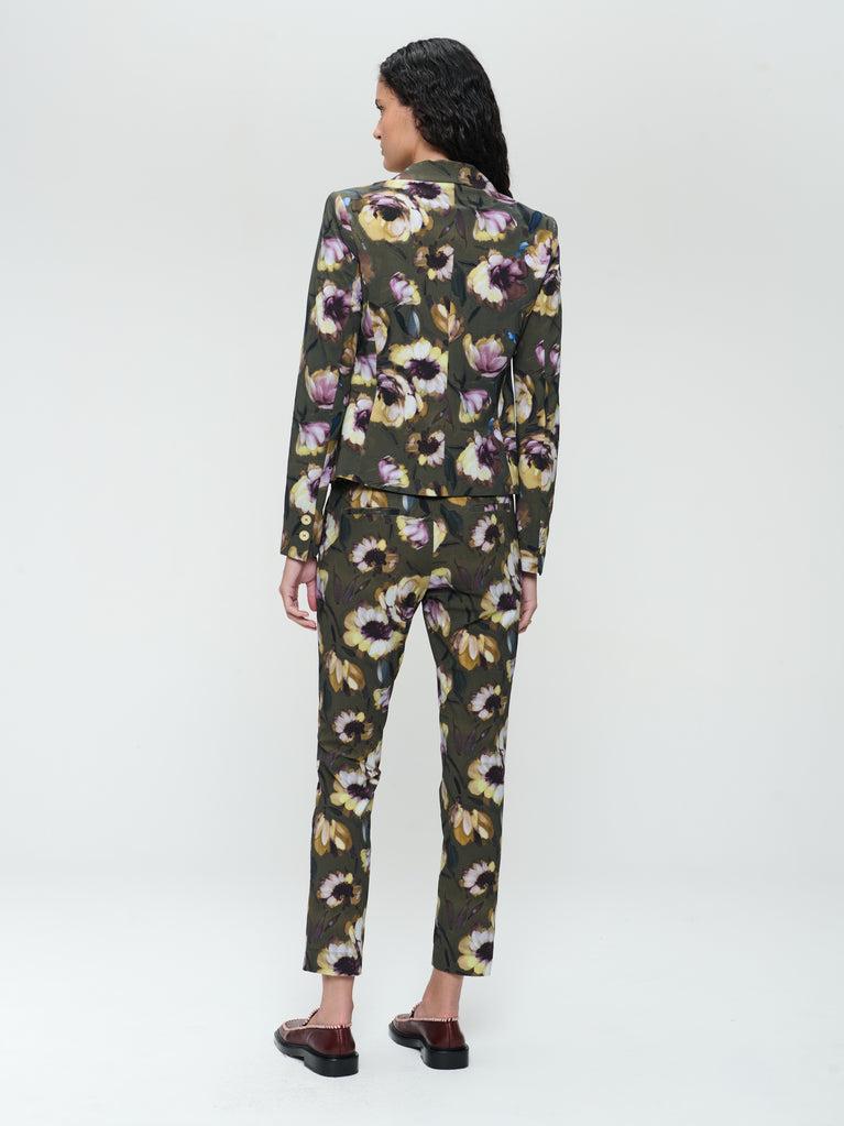 Jane Lushka Elvira Blazer Print Technical Jersey Multi Green