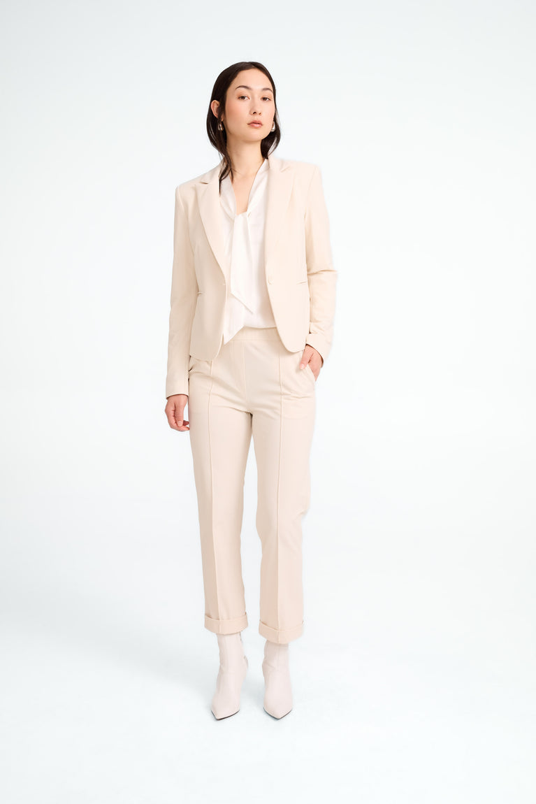 Jane Lushka Elvira Blazer Structure Technical Jersey Light Sand