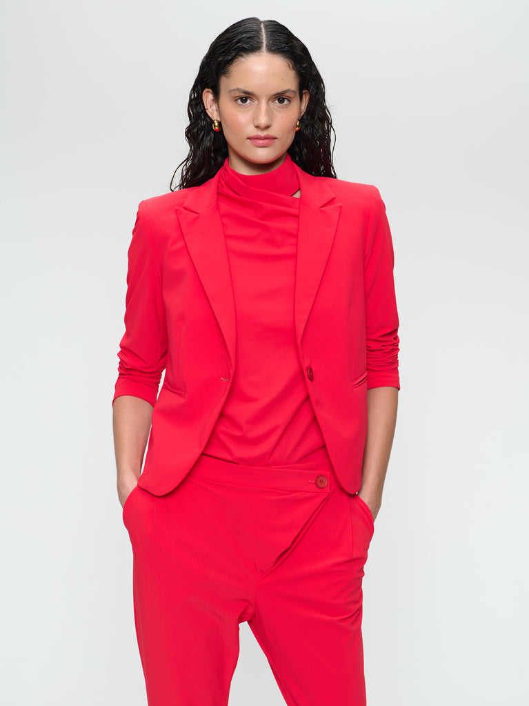 Jane Lushka Elvira Blazer Structure Technical Jersey Red