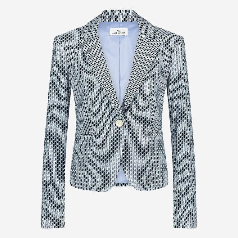 Jane Lushka Elvira Blazer Technical Jersey Blue Melange