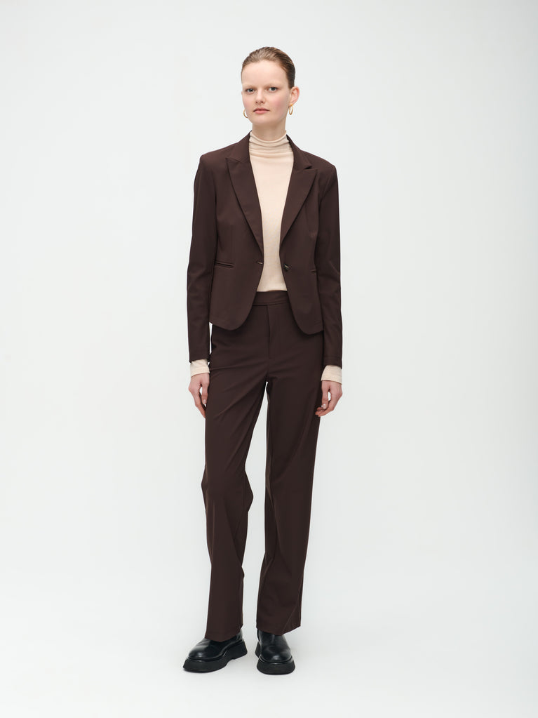 jane lushka Elvira Blazer Technical Jersey Dark Brown
