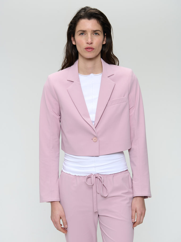 Jane Lushka Estele Structure Technical Jersey Blazer Pudra