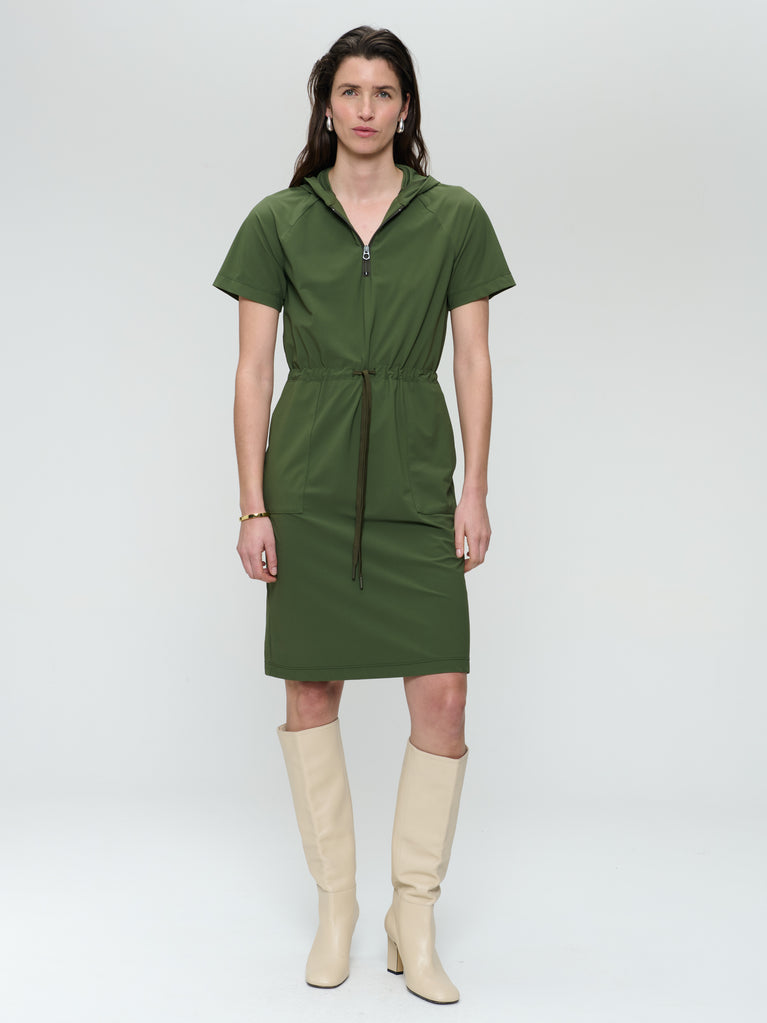 jane lushka Evi strech technical jersey dress Oliva green
