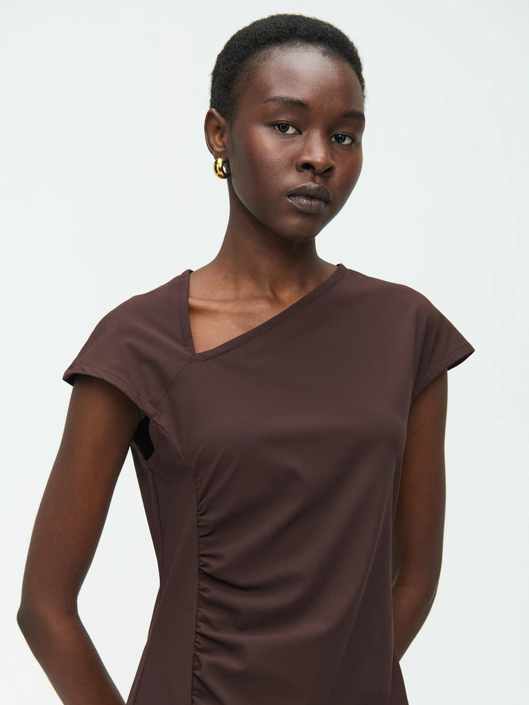 Jane Lushka Georgia Dress Technical Jersey Dark Brown