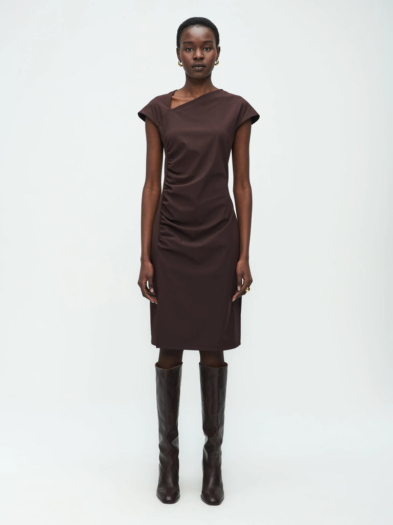 jane lushka Georgia Dress Technical Jersey Dark Brown