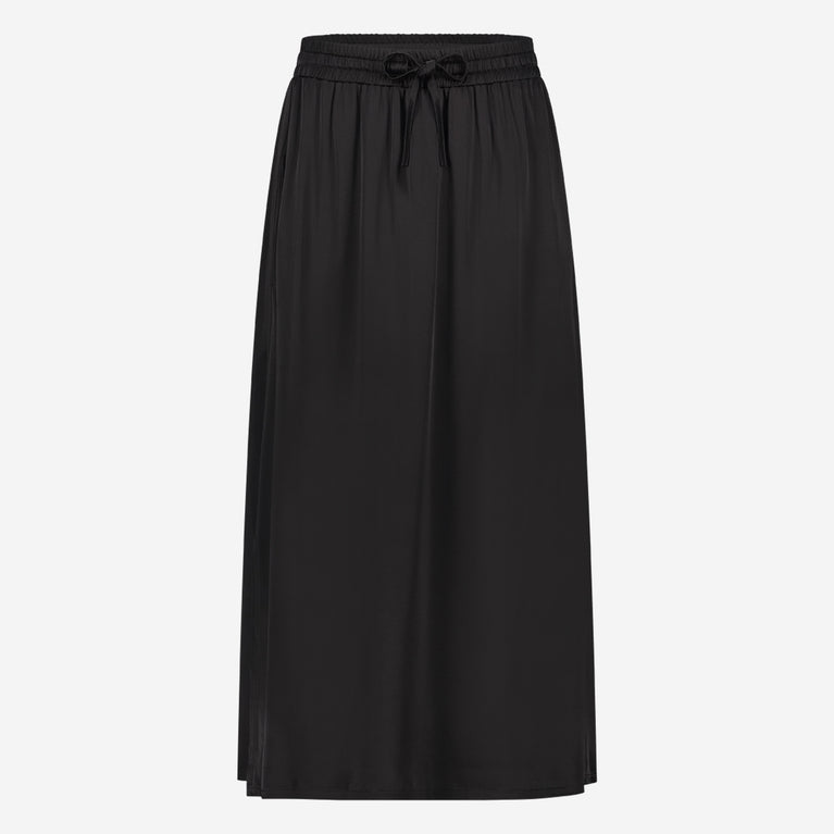 Jane Lushka Ina Shiny Saten Rayon Viscose Skirt Black
