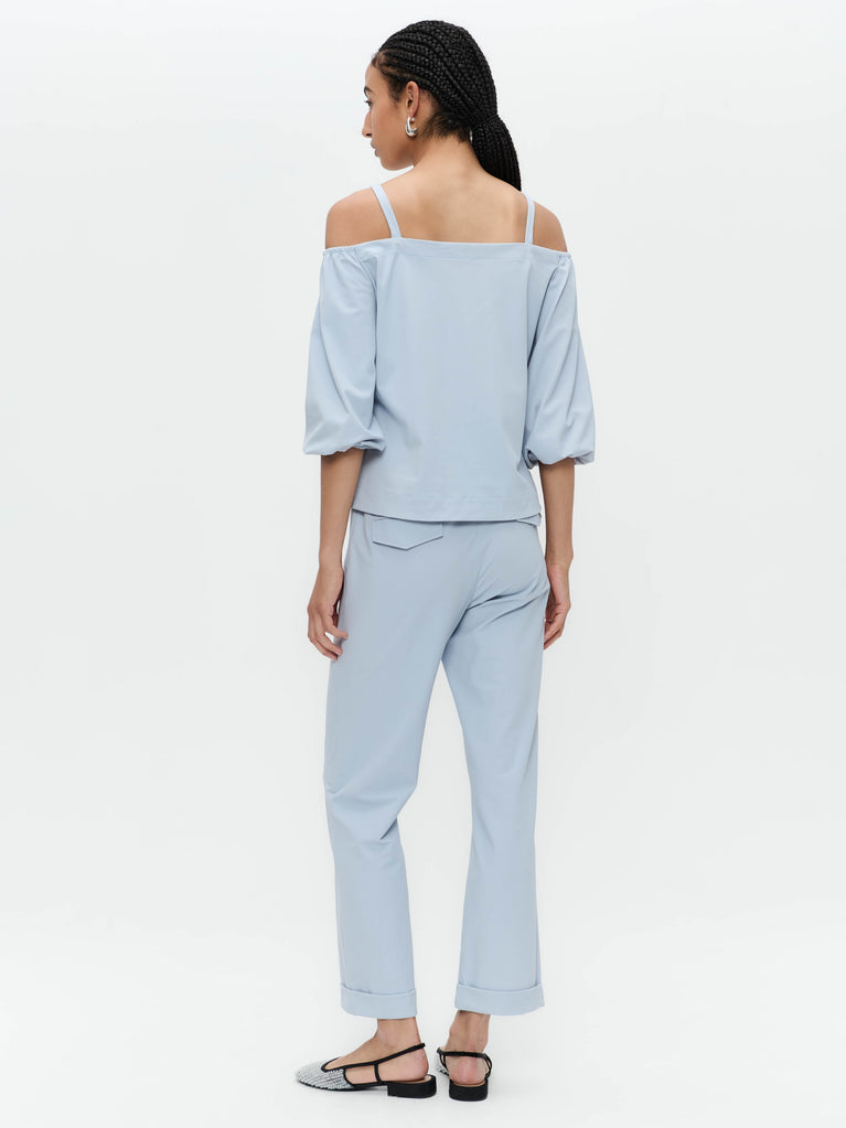 Jane Lushka IrenaN Structure Technical Jersey Pants Light Blue